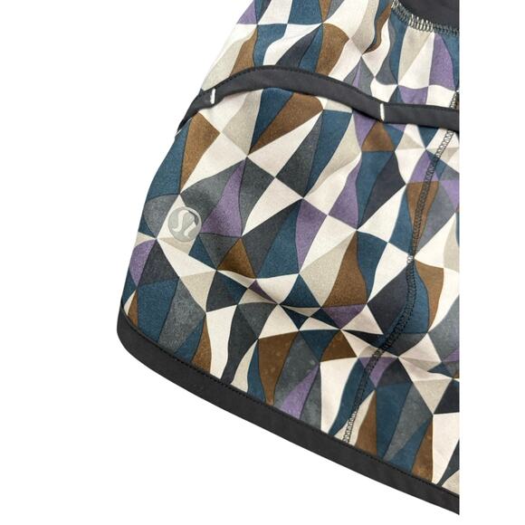 Lululemon Run Speed Shorts Workout Running Athleisure Stained Glass Blue Size 6 - Picture 8 of 8